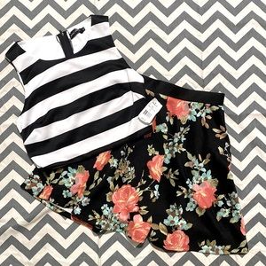 NWT Two Piece Floral Dress by Crystal Doll